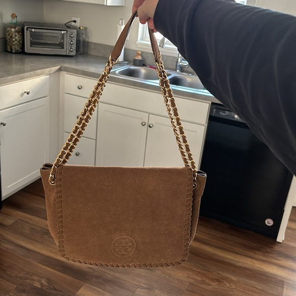 Tory Burch Brown Suede Shoulder Bag or Crossbody Bag - Picture 3 of 10